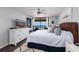 Bright bedroom with a view of the ocean, stylish decor and comfortable furnishings with natural light at 1310 Gulf Blvd # 6C, Clearwater Beach, FL 33767