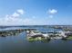 Stunning aerial view of waterfront condos, pool, and lush landscaping on a sunny day at 1859 Shore S Dr # 202, South Pasadena, FL 33707