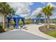 Stylish community cabanas create a private outdoor lounge area, perfect for relaxation and entertaining with elegant design at 19183 Coastal Shore Ter, Land O Lakes, FL 34638