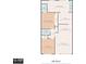 Detailed floor plan showcasing the layout of the home, including the kitchen, living room, and bedrooms at 2073 Denmark St # 9, Clearwater, FL 33763
