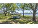 Shaded picnic area by the lake, perfect for gatherings and enjoying the community's natural beauty at 22852 Fern Ct, Land O Lakes, FL 34639