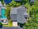 Aerial view showcasing the roof, lush backyard, and pool area at 2311 64Th Street W Ct, Bradenton, FL 34209