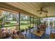 Relaxing screened patio with comfortable seating and a view of the golf course at 2517 Bucknell Dr, Valrico, FL 33596