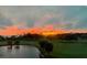 Scenic sunset view with a pond, trees, and orange sky with a hint of clouds at 2620 Cove Cay Dr # 704, Clearwater, FL 33760