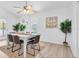 Dining room with a light wood floor and modern decor at 2807 57Th S St, Gulfport, FL 33707