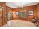 Office space featuring hardwood floors, natural light, and stylish fixtures at 3112 W Wallcraft Ave, Tampa, FL 33611