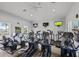 Community fitness center featuring modern exercise equipment and TVs at 3446 Suncoast Plains Dr, Odessa, FL 33556