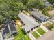 An aerial view showcasing the property's layout, including the backyard and neighboring houses at 419 W Osborne Ave, Tampa, FL 33603