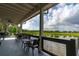 Outdoor seating with a beautiful view of the water on a sunny day at 4345 Cadence Loop, Land O Lakes, FL 34638