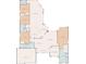 Detailed floor plan showcasing the layout of the home, including the kitchen, living room, bedrooms, and garage at 4962 Turtle Creek Trl, Oldsmar, FL 34677