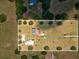 Aerial view of a single Gathering home with a pool on a large lot at 5100 Lockhart Rd, Brooksville, FL 34602