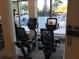 Modern gym featuring two exercise bikes with views of palm trees and outdoor seating at 100 1St N Ave # 702, St Petersburg, FL 33701