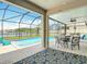 This outdoor area combines covered patio and screened-in pool with an amazing lake view at 1022 Montgomery Bell Rd, Wesley Chapel, FL 33543