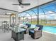 Relaxing screened-in pool area with a patio and comfortable seating at 1022 Montgomery Bell Rd, Wesley Chapel, FL 33543