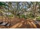 Playground with slides and stairs nestled among mature trees, perfect for outdoor fun at 1766 Hitching Post Ln, Dunedin, FL 34698
