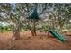 Unique playground featuring climbing structures, a slide and a shade sail at 1766 Hitching Post Ln, Dunedin, FL 34698