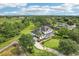 Aerial shot of the home showcasing its spacious lot, lush landscaping, and charming facade at 19803 Prince Benjamin Dr, Lutz, FL 33549