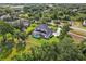 Aerial view of home with screened-in pool, and large backyard in a treed neighborhood at 19803 Prince Benjamin Dr, Lutz, FL 33549