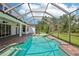 Beautiful in-ground pool with attached spa and screened enclosure that leads to a spacious covered patio at 19803 Prince Benjamin Dr, Lutz, FL 33549