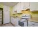 The kitchen features white cabinets and appliances, along with plenty of counter space at 255 114Th N Ave # 4, St Petersburg, FL 33716