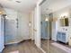 Modern bathroom boasting a glass-enclosed shower and contemporary vanity at 3334 Purple Martin Dr # 212, Punta Gorda, FL 33950