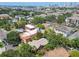An aerial view of a neighborhood with mature trees and city views in the distance at 506 S Melville Ave, Tampa, FL 33606