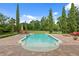 Inviting pool and spa surrounded by a brick patio and lush landscaping, perfect for outdoor relaxation and entertaining at 7713 Still Lakes Dr, Odessa, FL 33556