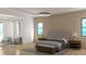 A stylish main bedroom features a padded headboard, modern furniture, and tranquil water views at 944 31St Ne Ter, St Petersburg, FL 33704