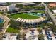 Overhead shot showcasing a vibrant sports stadium surrounded by lush green landscaping at 100 1St N Ave # 2207, St Petersburg, FL 33701