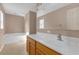 Bright bathroom featuring a large vanity with a walk-in shower at 10337 River Bream Dr, Riverview, FL 33569