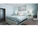 Light and airy bedroom featuring a queen size bed, nightstands and bedside lamps at 12808 Killarney Ct, Odessa, FL 33556