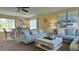 Inviting living room and dining area with plush seating and a stylish high-top table at 12808 Killarney Ct, Odessa, FL 33556