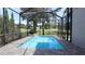 Relaxing screened-in pool area with a serene view of the lush backyard and the golf course at 12808 Killarney Ct, Odessa, FL 33556