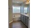 Bathroom boasts a soaking tub, vanity with modern fixtures, and stylish cabinets at 14510 Mj Rd, Myakka City, FL 34251