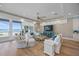 Inviting living room featuring hardwood floors, comfortable seating, and sliding glass doors that reveal stunning ocean views at 2 Gulf Blvd, Indian Rocks Beach, FL 33785