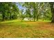 Expansive backyard featuring lush greenery, mature trees, and a charming home in the distance at 25623 Inkwood Pl, Wesley Chapel, FL 33544