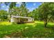 View of the backyard with mature trees surrounding the yard at 25623 Inkwood Pl, Wesley Chapel, FL 33544