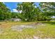 Backyard and fence, lush trees and foliage surrounding perimeter at 25623 Inkwood Pl, Wesley Chapel, FL 33544