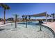 A lively splash pad with shade features playful water elements and is surrounded by resort-style amenities at 31343 Pendleton Landing Cir, Wesley Chapel, FL 33545