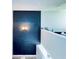 Unique black brick textured accent wall with sconce lighting at 4360 Outrigger Ln, Tampa, FL 33615
