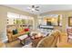 Bright living room featuring comfortable sofas, hardwood floors, and expansive views of the water at 521 Mandalay Ave # 307, Clearwater Beach, FL 33767