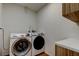 Inside laundry room featuring side by side Samsung washer and dryer and a laminate countertop at 5435 Birchwood Rd, Spring Hill, FL 34608