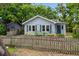 Charming single-story home with light-blue siding and a rustic wood fence at 6489 30Th N St, St Petersburg, FL 33702