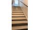 Interior view of stairs with dark-stained treads and white risers at 7152 Sandy Ln, Wesley Chapel, FL 33544