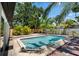 Backyard swimming pool is surrounded by lush greenery and tropical landscaping at 8020 24Th Ave N, St Petersburg, FL 33710