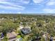 Aerial view of a home with solar panels surrounded by mature trees at 8095 35Th Ave N, St Petersburg, FL 33710