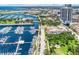 Aerial view of city and harbor with many boat slips at 1 Beach Se Dr # 1902, St Petersburg, FL 33701