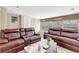 Comfortable living room with dual leather sofas, a decorative coffee table, and natural light at 1115 45Th N St, St Petersburg, FL 33713