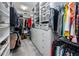 Walk-in closet with built-in shelving, drawers, and plenty of hanging space for organized storage at 11320 Chilly Water Ct, Riverview, FL 33569