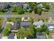 Aerial view of the property surrounded by lush greenery and a quiet neighborhood at 1290 Michigan Blvd, Dunedin, FL 34698
